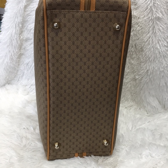 Gucci Web Monogram Vinyl Canvas Travel Bag Suitcase Sherry Line  FINAL SALE - Picture 7 of 16